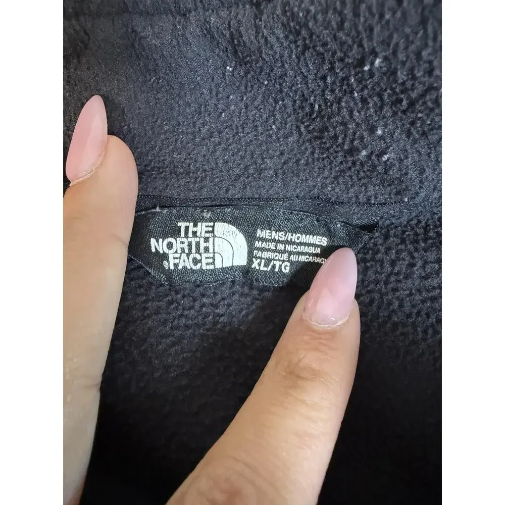 The North Face Jacket Mens XL Black 1/4 Zip Fleece Lined Pockets Short